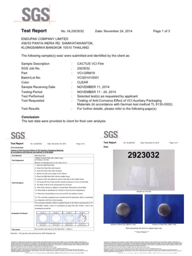 ENDUPAK-SGS Test Report